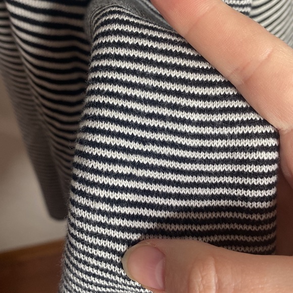 Talbots striped open front shawl collar relaxed sweater cardigan size Mp - Picture 11 of 14